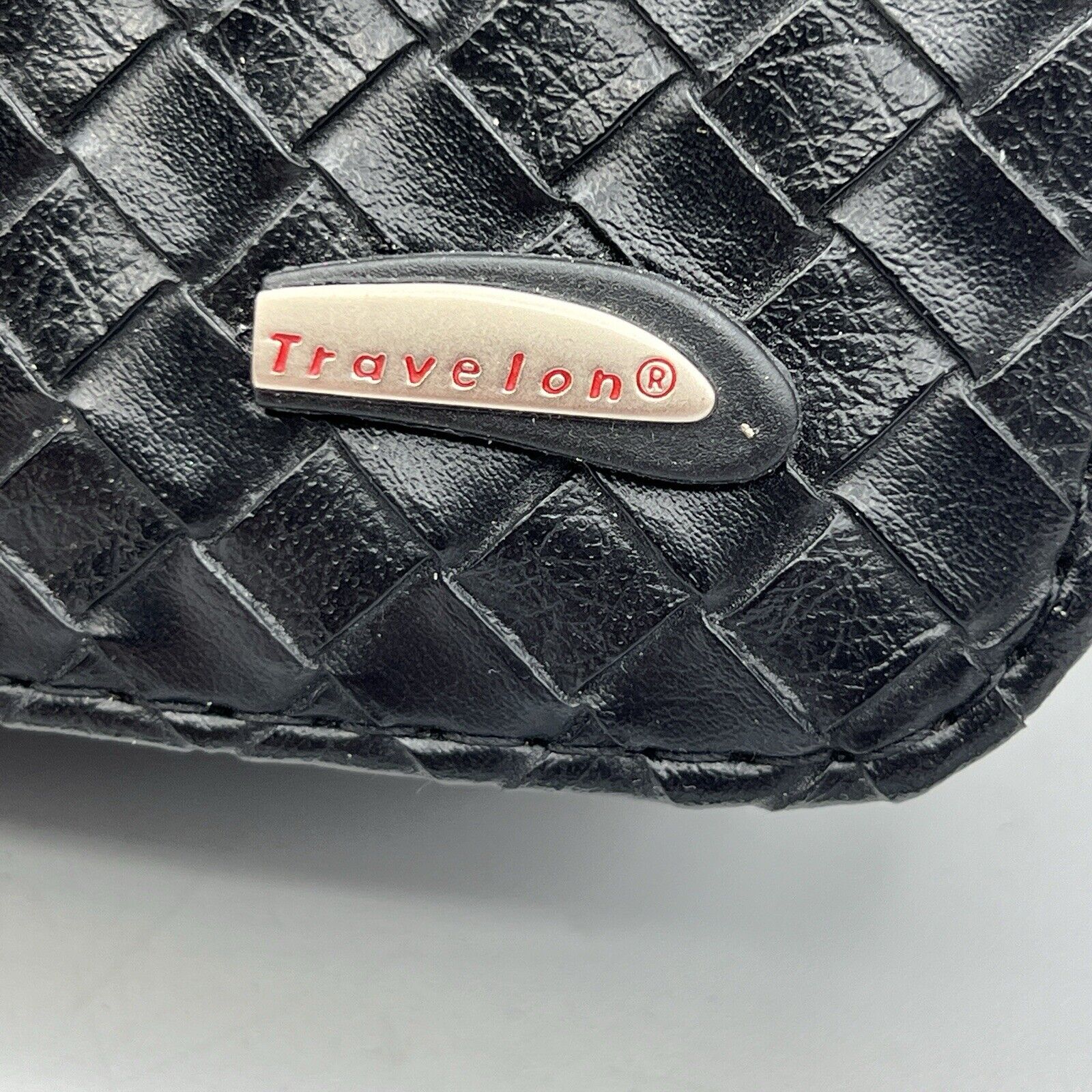 Small Black Travelon Black Woven Convertible Crossbody Belt Bag Fanny Purse 6"