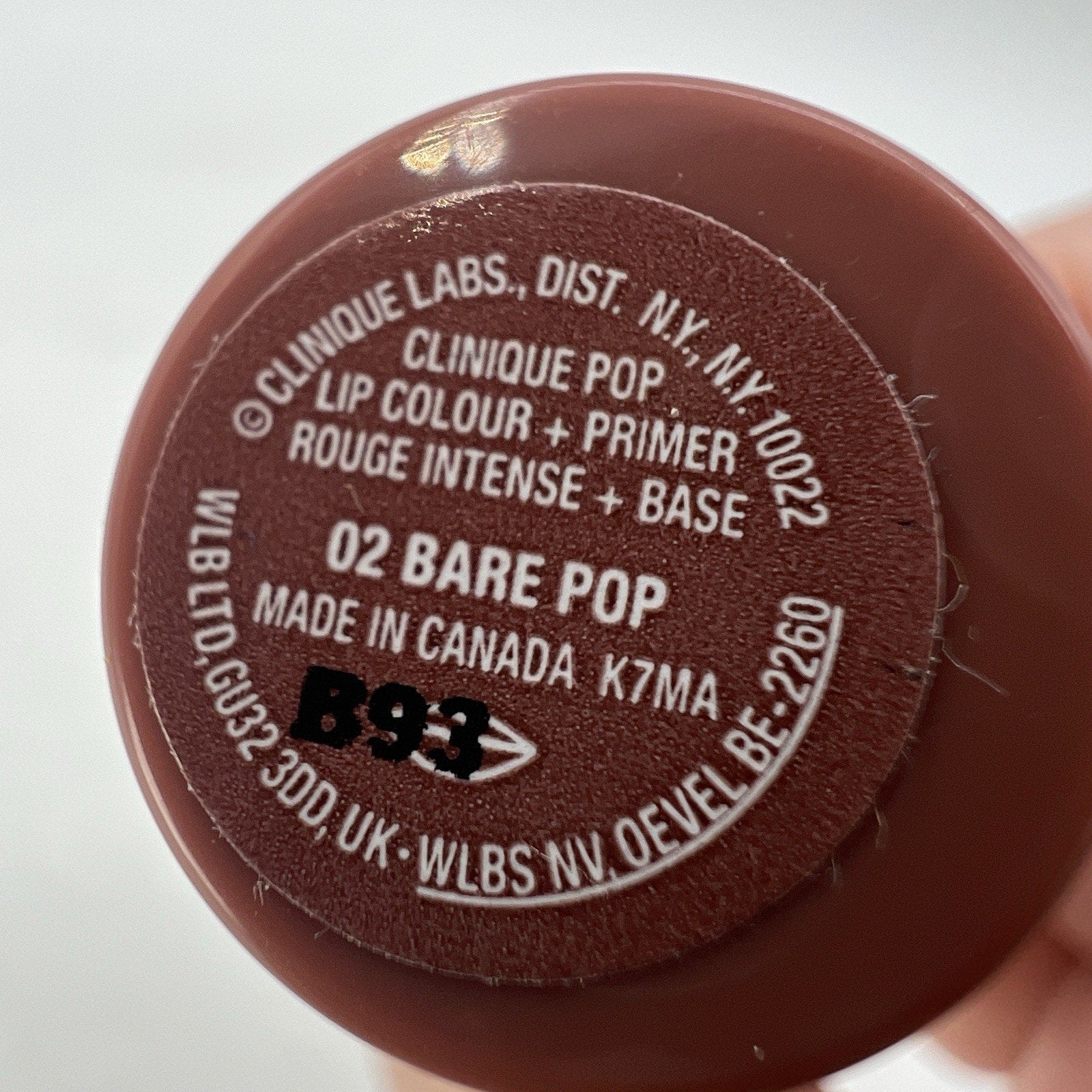 Clinique Pop Lipsticks Lip Colour 02 Bare Pop .13oz/3.8g Full size NEW