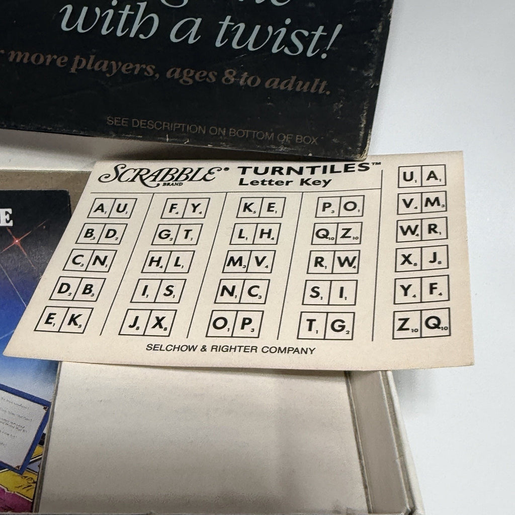 Vtg Scrabble Turntiles Word Game Selchow & Righter Board Game 1986 Complete
