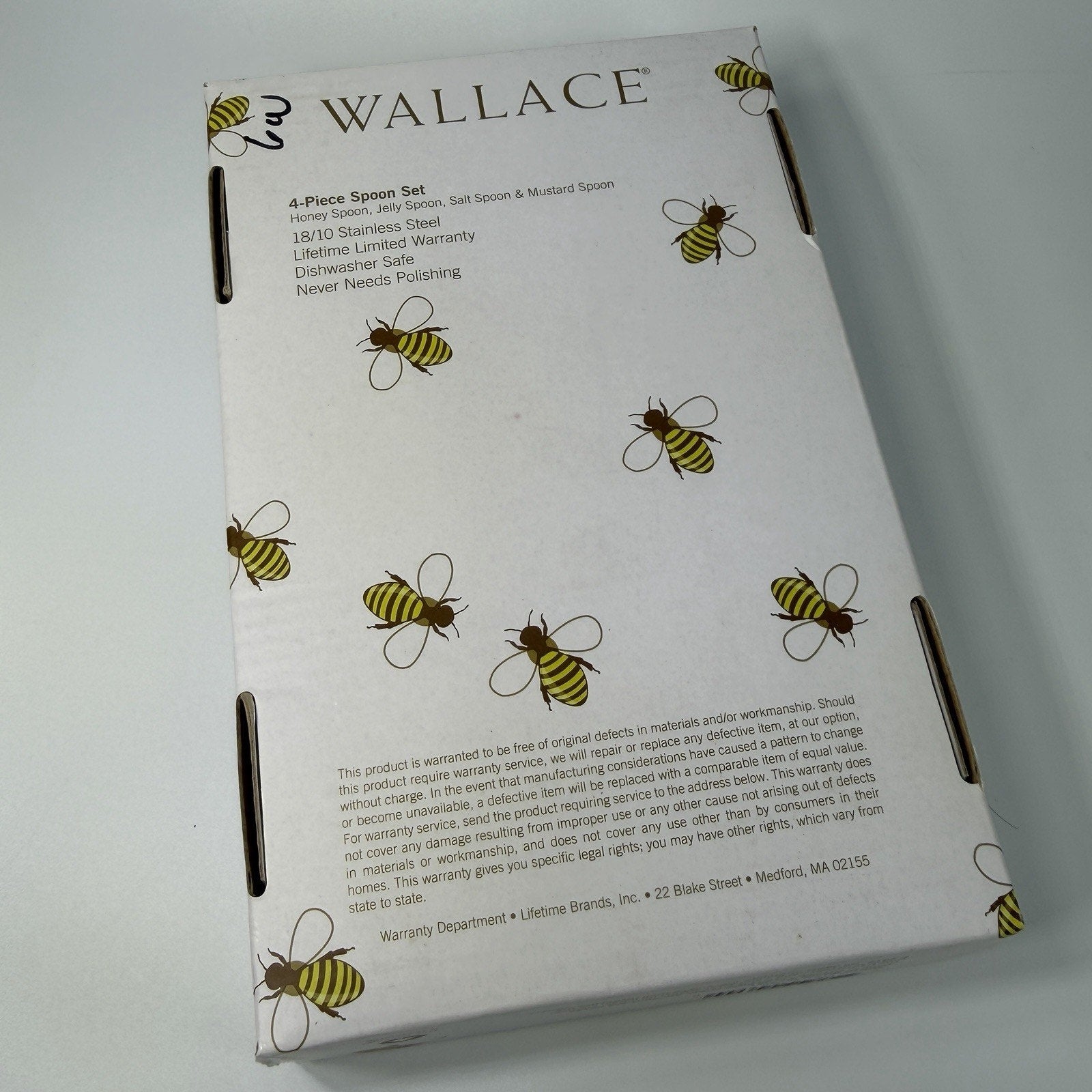 Wallace 4 Piece Stainless Steel Napoleon Bee Serving Spoon Set 2015 NEW