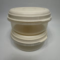 2 Rubbermaid Servin Saver #2 Storage Container Round Almond Lid 1.7 pt 0433