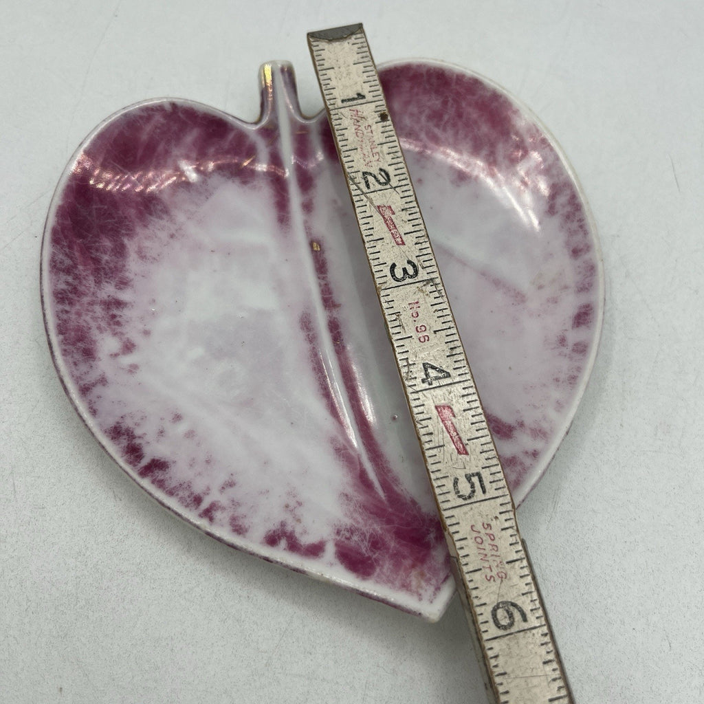 Vintage Nasco China Winterberry Pink Gold Leaf Trinket Dish 6" Porcelain
