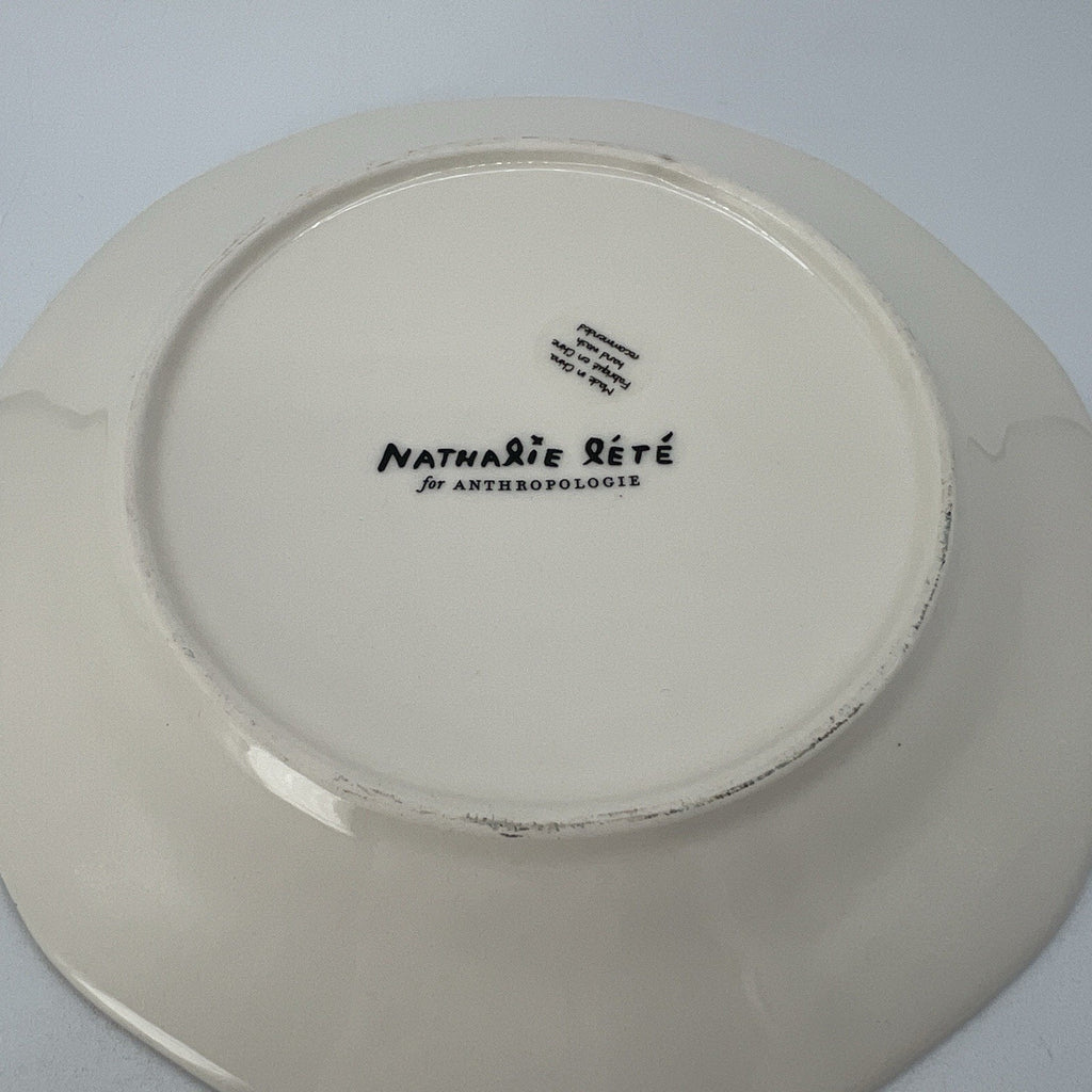 Anthropologie Nathalie Lete Titania 8" Parrot Dessert Salad Plate Birds Green
