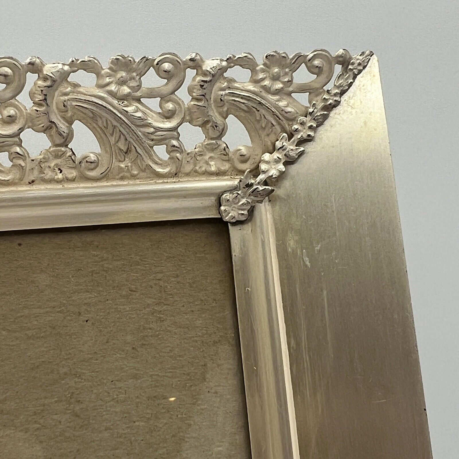 Vintage Overton Metal Ornate Filigree Picture Frame Gold Tone 8x10 Hollywood MCM