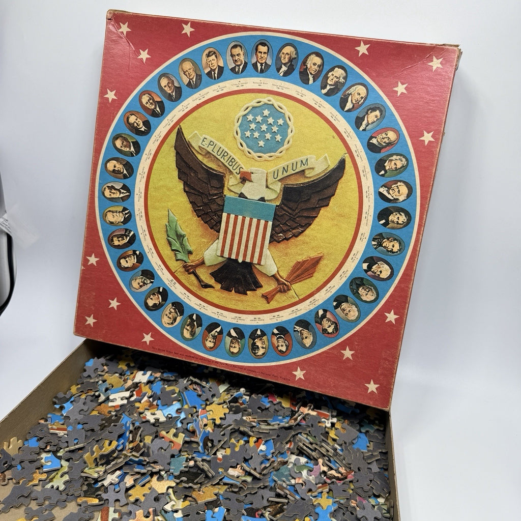 Vintage Presidents of United States Round 1969 1000 Pc Puzzle America 250 AS IS