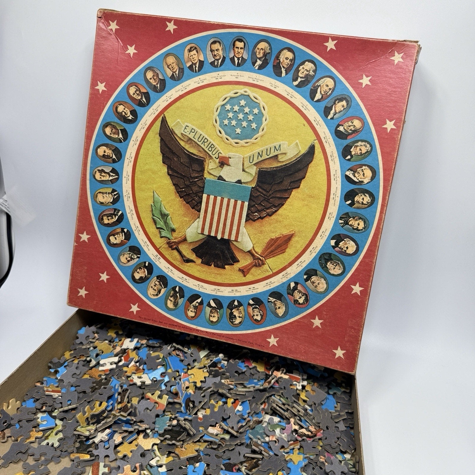 Vintage Presidents of United States Round 1969 1000 Pc Puzzle America 250 AS IS