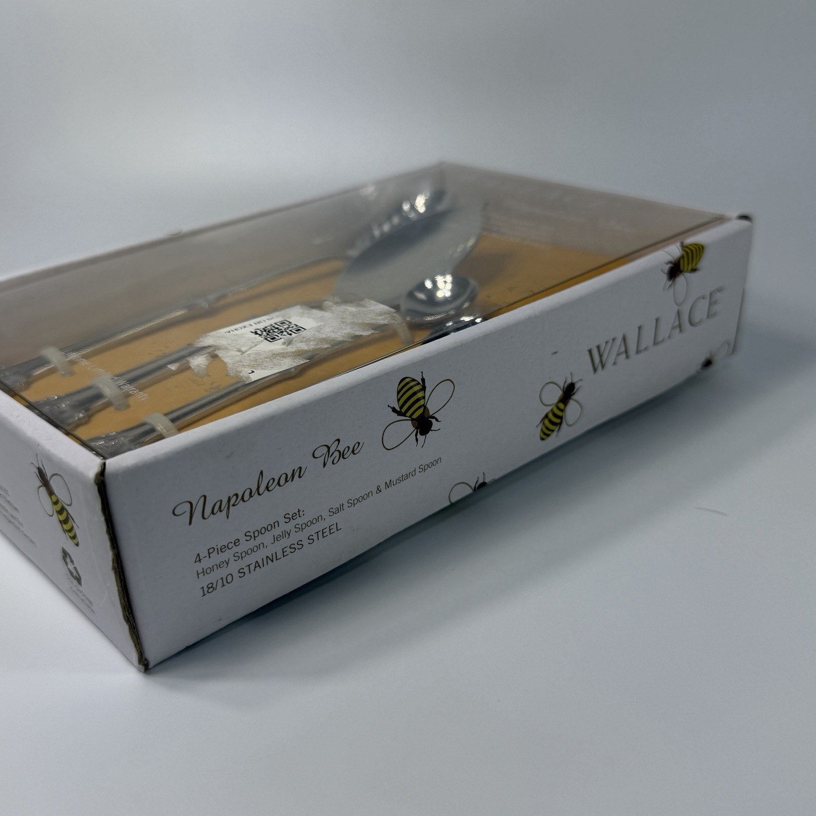 Wallace 4 Piece Stainless Steel Napoleon Bee Serving Spoon Set 2015 NEW