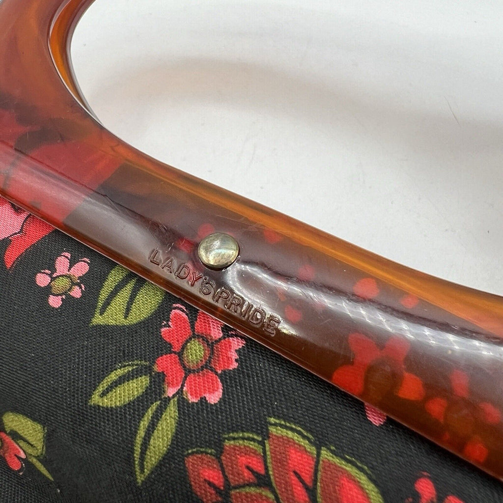 Ladys Pride Folding Tote Bag Purse 1x12.5x15.25" Mid Century Modern Floral 1960s