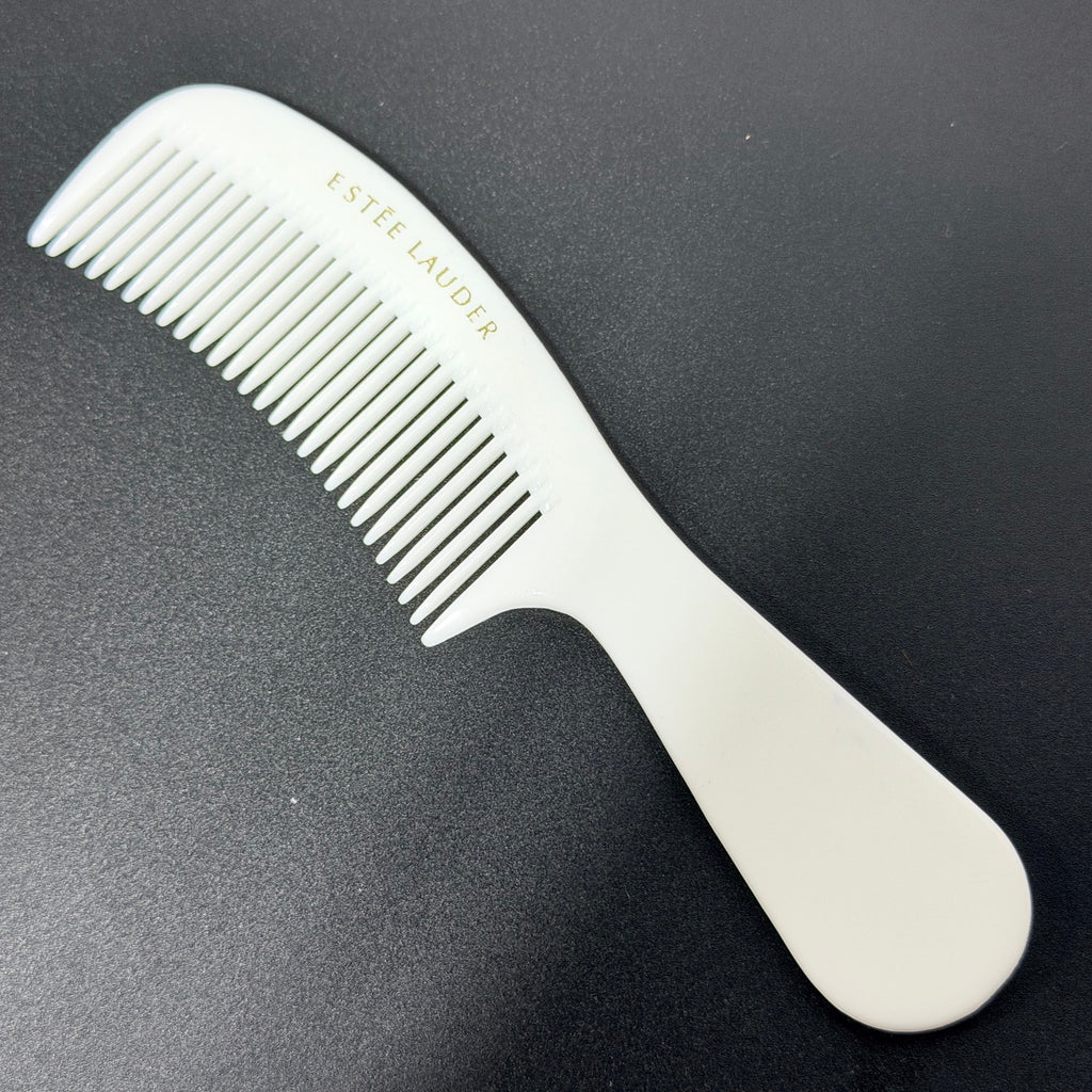 Vtg White Gold Estee Lauder Hair Comb Pocket 6.5" Small Travel
