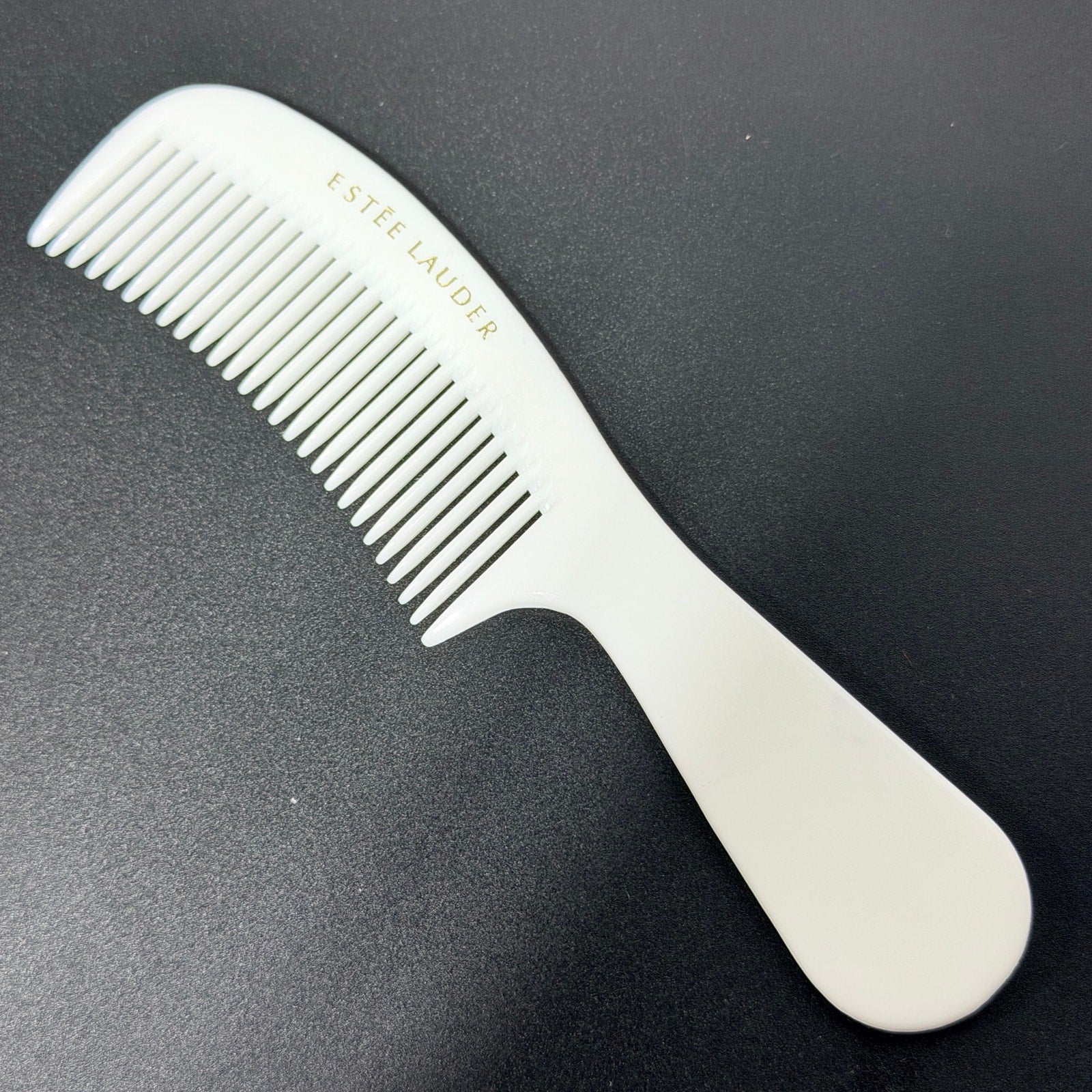 Vtg White Gold Estee Lauder Hair Comb Pocket 6.5" Small Travel