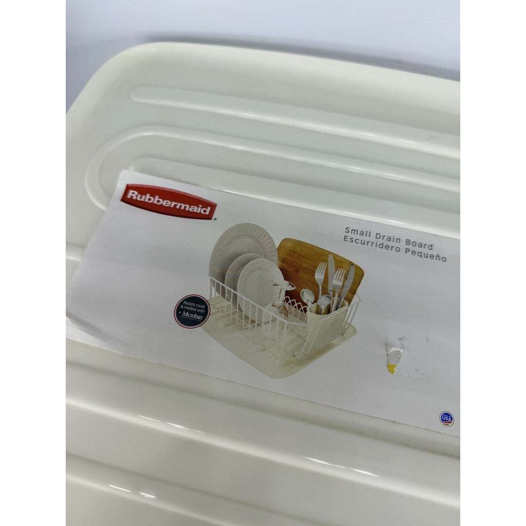 Vtg Rubbermaid Hard Rubber Small Drain Board Dish Tray 118A Almond 14.2 x 14.8