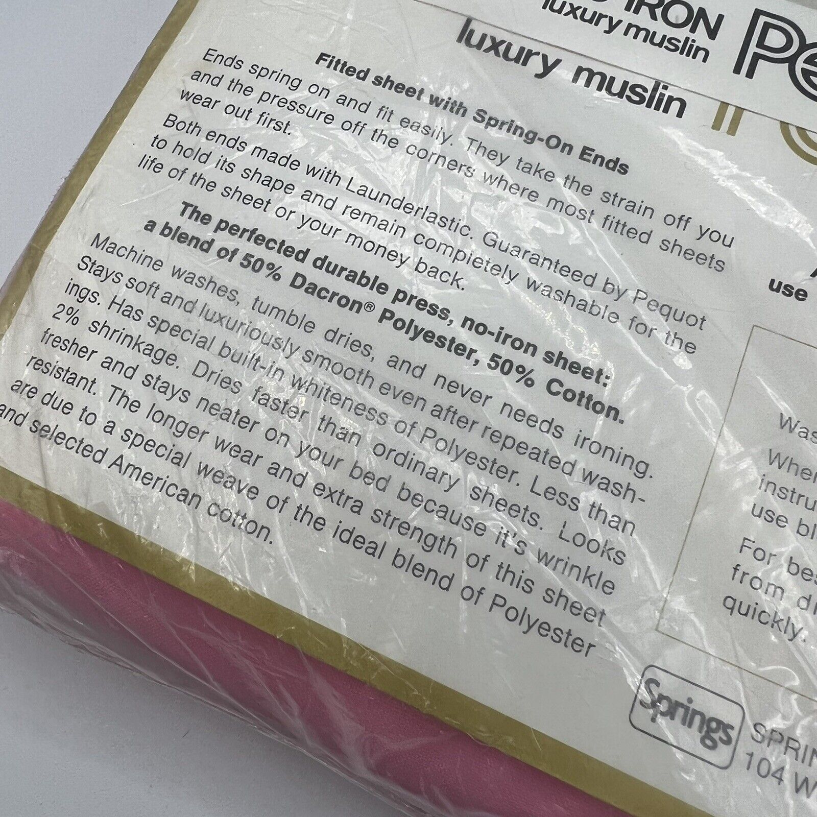 Vtg Pequot Pink Checkered Twin Flat Sheet Muslin Checkmates 39x76 Cottage Retro