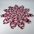 Vtg Red White Crocheted Flower Star Doily Handmade Dresser Scarf Table Decor 13"